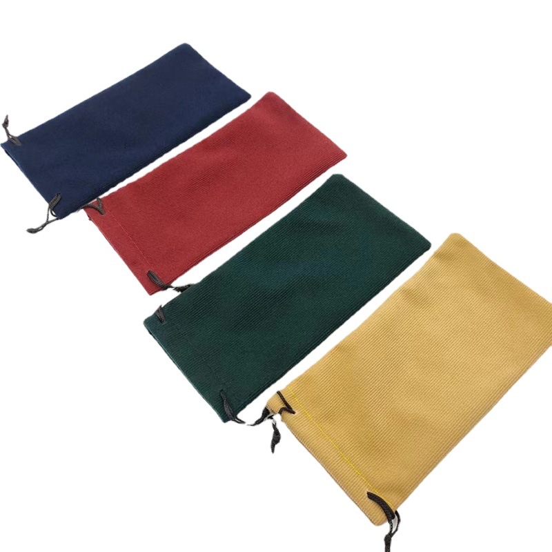 Nueva funda colorida para gafas, bolsa de tela para gafas de sol, bolsa de almacenamiento con cierre de cordón, bolsa para gafas de color sólido, venta al por mayor en stock.