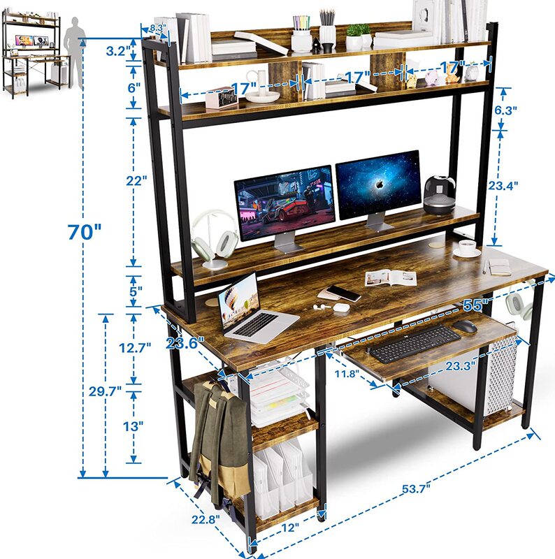 Home Computer Desk Casual Creative Desk Modern Desktop Table Bedroom Desk Computer Desk with Shelf Home Computer Desk Casual Creative Desk Modern Desktop Table Bedroom Desk Computer Desk with Shelf
