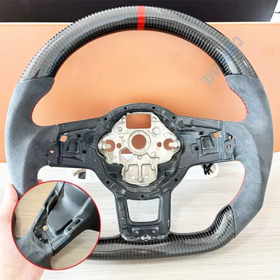 Volkswagen MK6 MK7 MK7.5 GTI R Polo 2013-2020 Golf 7 GTI carbon fiber suede steering wheel (Steering wheel) - 1