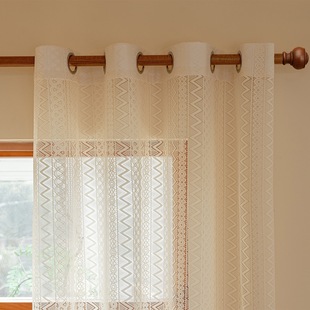 Bohemian Lace Gauze Curtain Gauze Curtain Cream Living Room Balcony Retro Window Gauze Cross-border Amazon