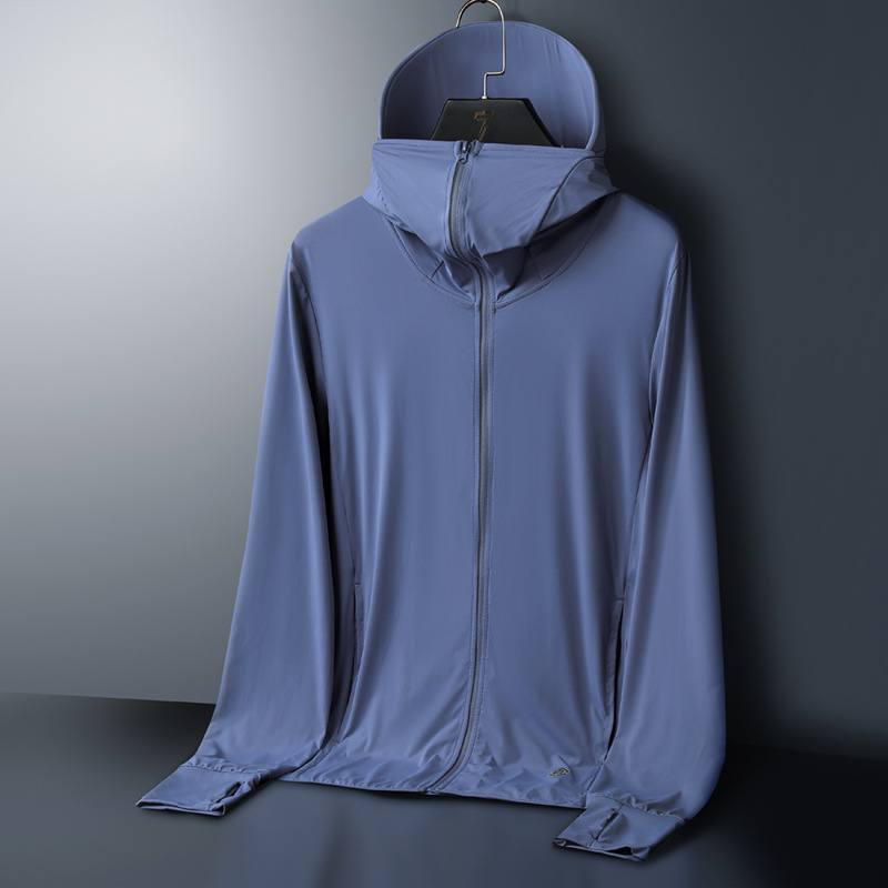 Pareja de seda de hielo fresco de alta potencia abrigo de hombres y mujeres de verano al aire libre transpirable de ala desmontable abrigo de piel al por mayor