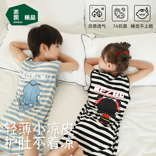 Children's Summer Thin Pajamas for Boys and Girls, Nezha and Ao Bing Homewear Onesies, Modal Baby Sleepwear in Stock
