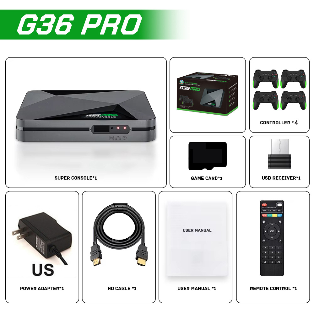 Cross-border G36 Pro Dual System Home Game Console TV Set-Top Box 4K HD Game Console Conectado TV