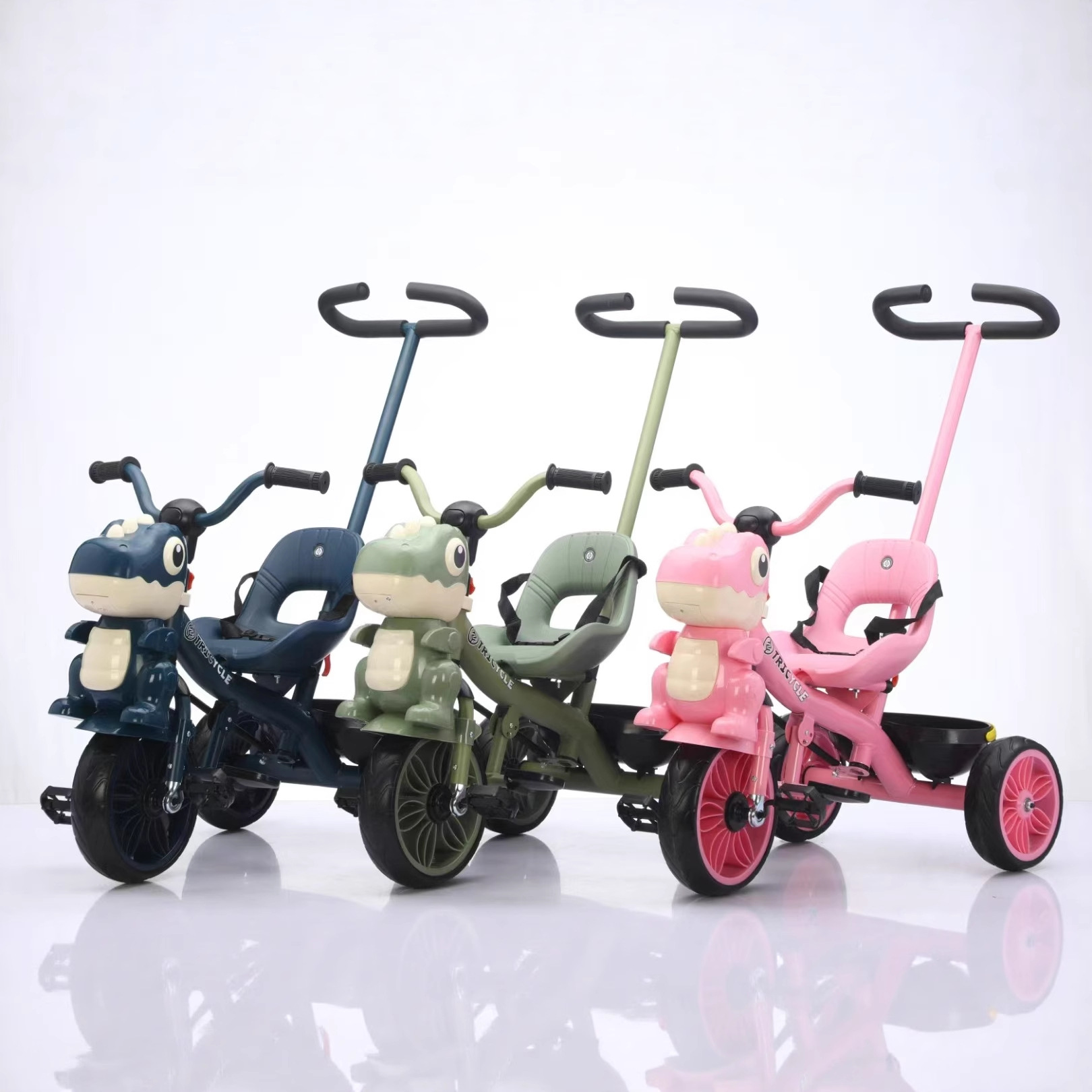New Dinosaur Kidsren's Tricycle Bicycle for Male and Female Babies 1-3-2-6 Years Old Large Three-Wheel Export Export