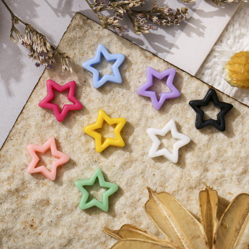 Nail Art Five-pointed Star New Hollow Nail Decoration Sticker Three-dimensional Small Mini All-match Color Star Cartoon Jewelry