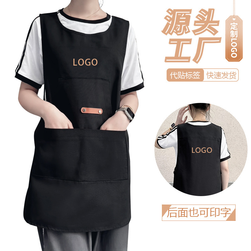 Cross-Border Canvas Apron Vest-Style Barber Black Vest Waterproof Workwear Unisex Apron Vest Cross-Border Canvas Apron Vest-Style Barber Black Vest Waterproof Workwear Unisex Apron Vest