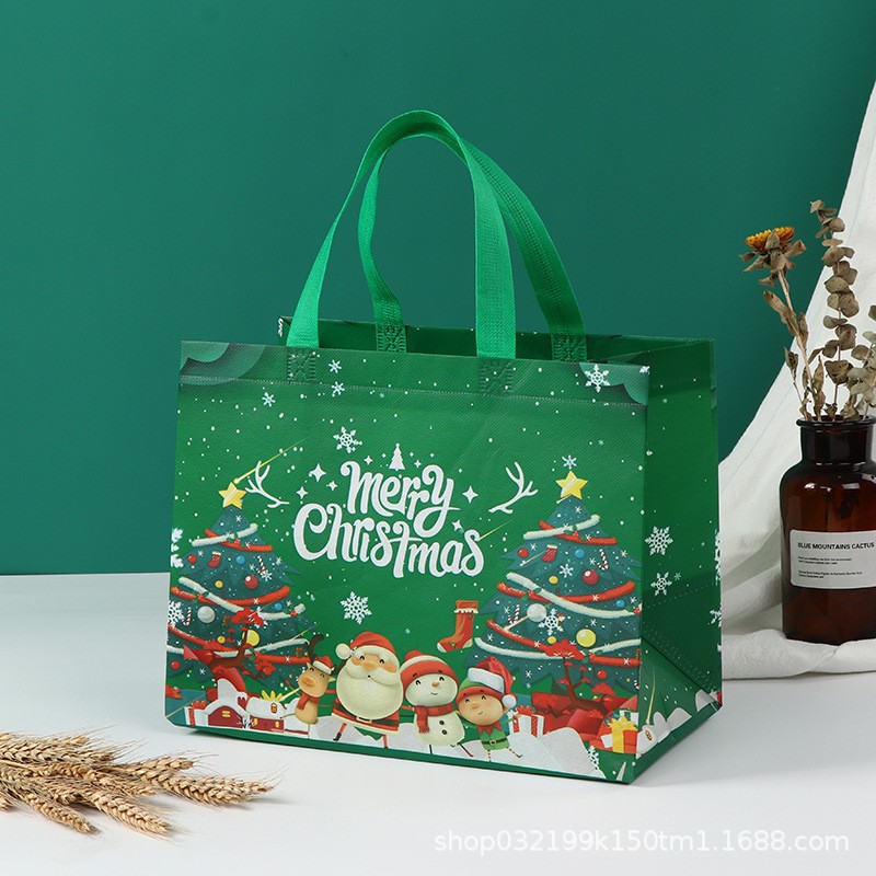 Bolso no tejido de Navidad bolso de mano logotipo personalizado gran película de dibujos animados transfronterizos alta sensación bolsa de embalaje de regalo