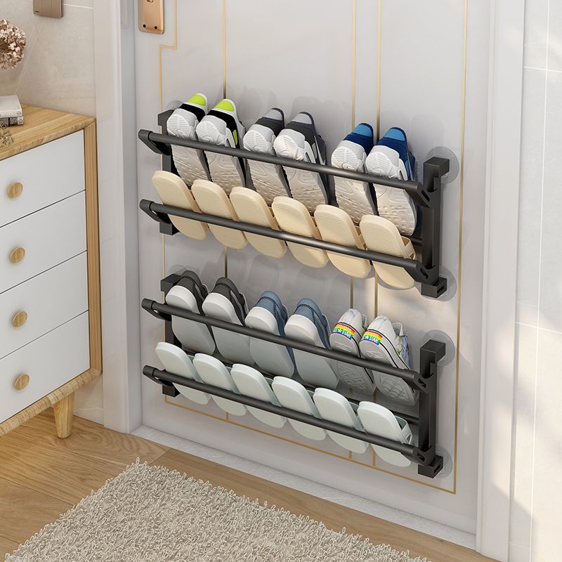 Pared del baño Soporte para zapatos colgante multifuncional Soporte para zapatos sin perforaciones para el baño Soporte para grietas en la parte trasera de la puerta al por mayor image 2