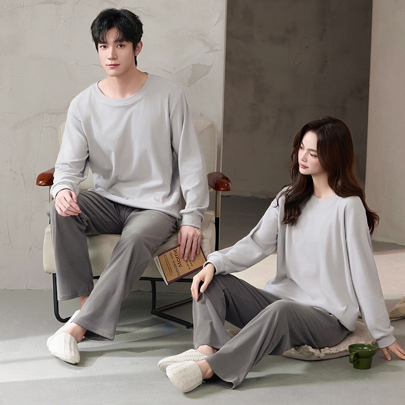 Pajamas de pareja otoño y invierno de ternudo catiónico de manga larga rayas oscuras de alta calidad caliente conjunto de ropa de hogar caliente