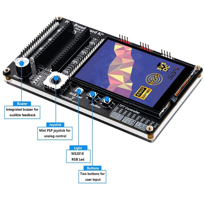 Расширительная плата/модуль для Raspberry Pi PICO/PICO W 3,5-дюймовый IPS TFT сенсорный экран LED индикатор набор