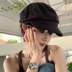 韩版简约八角帽子女2025新款复古英伦报童帽秋季百搭显脸小画家帽
