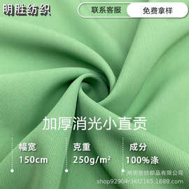 现货250g加厚消光小直贡涤纶长丝垂感时装面料 西装裙子套装布料