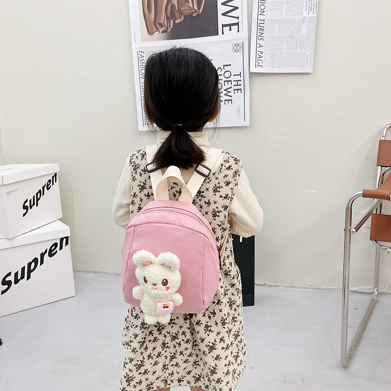 Mochila infantil de peluche, mochila pequeña de caricatura para niños, mochila de jardín de infantes, mochila de conejo