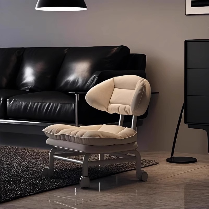 Swivel Caster Small Stool, Low Stool for Home Use, Shoe-Changing Stool for Children, Wheeled Bench with Backrest, Silent Chair