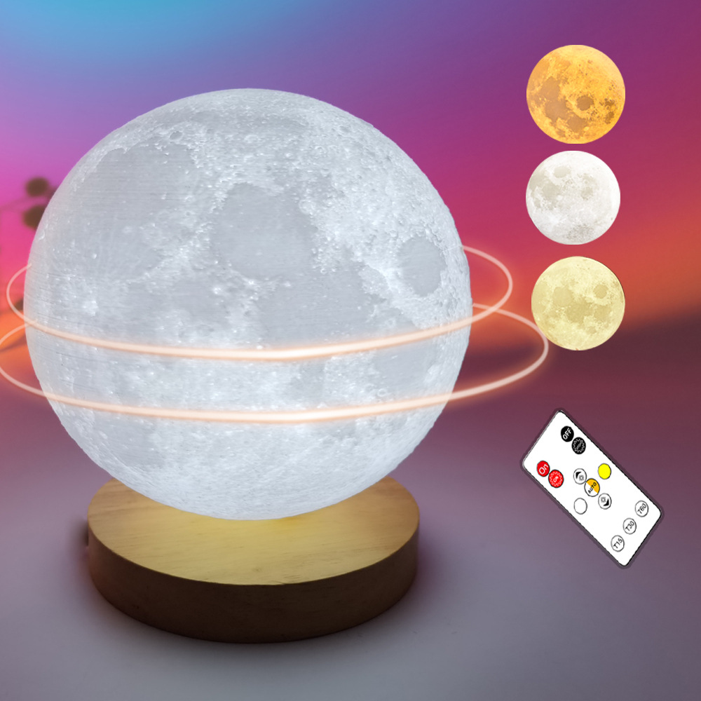 Lámpara Lunar Giratoria Inteligente con Control por Voz, Lámpara Planetaria 2025, Lámpara de Mesa para Dormitorio, Lámpara de Noche, Popular en Internet, No Suspendida