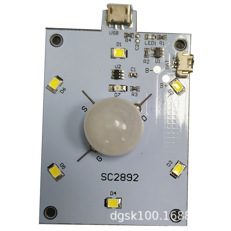 Human Body Sensor Night Light Circuit Board, Charging Infrared Sound-Controlled Light-Controlled Led Light Solution, Pcba Copy Board Prototyping