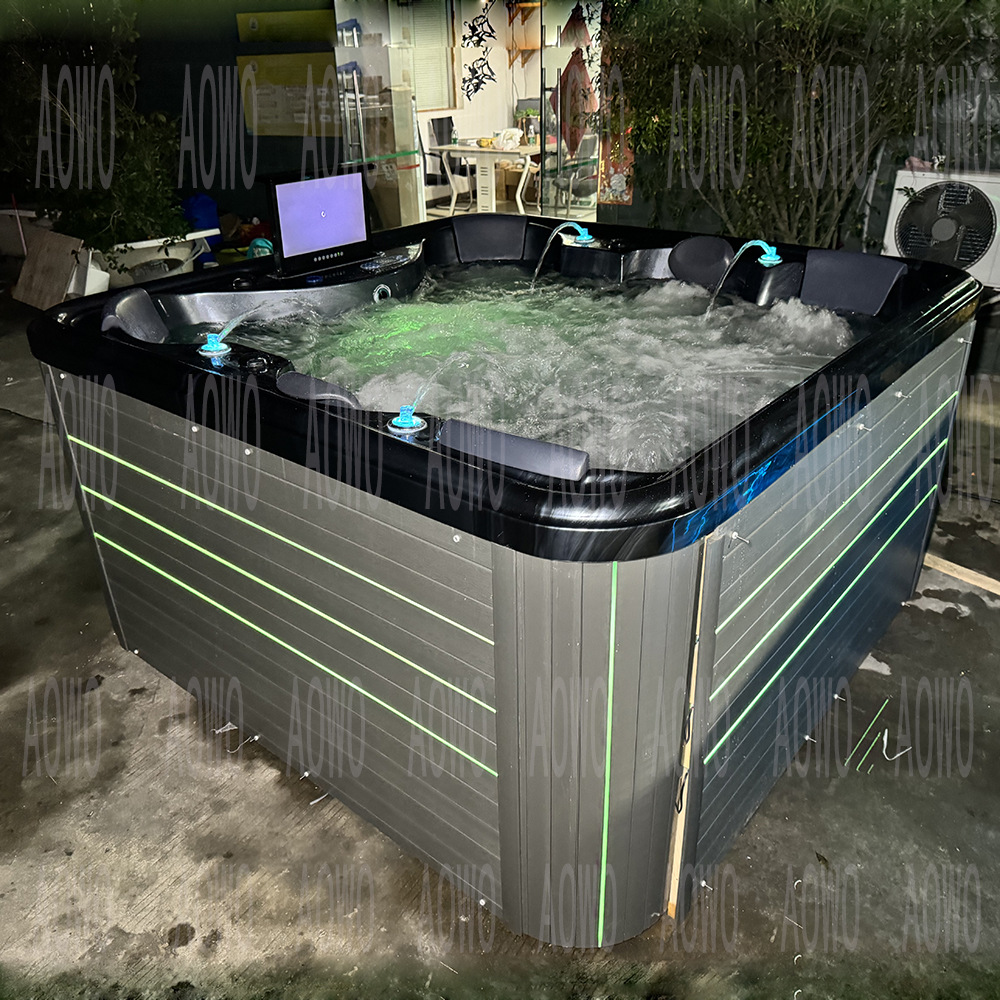 Piscina de masaje al aire libre bañera de surf spa 6 personas piscina bañera casera jacuzzi al aire libre