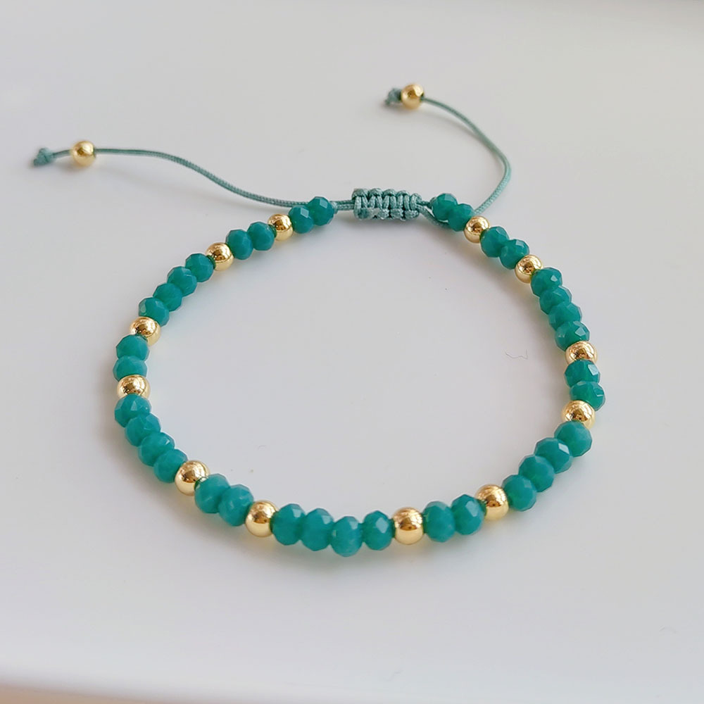 Artificial Crystal Material Multicolor Pattern Bohemian Multicolor Artificial Crystal Beaded Bracelets Wholesale
