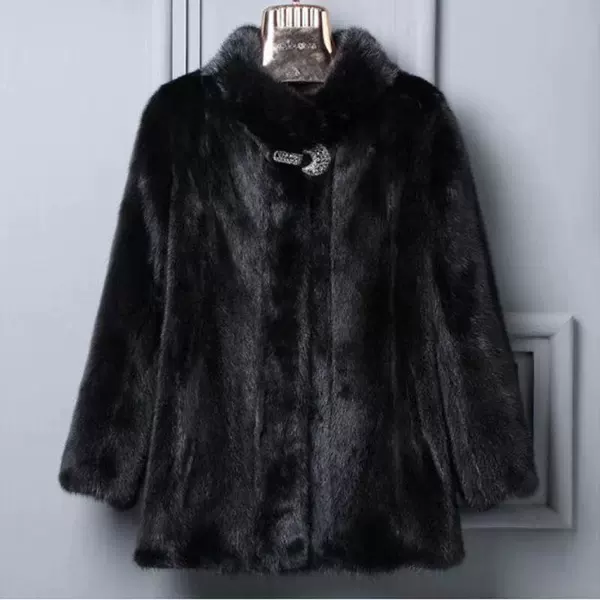 Black stand -up collar
