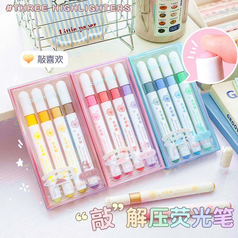 Cross-border soft-head creative highlighter space capsule dream decompression highlighter handbook painting graffiti marker pen color pen