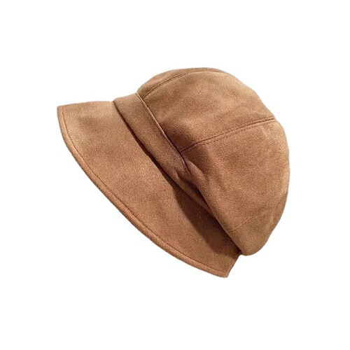 Hat women's autumn and winter suede internet celebrity black cold hat beret Japanese style pile hat big head circumference octagonal fisherman hat