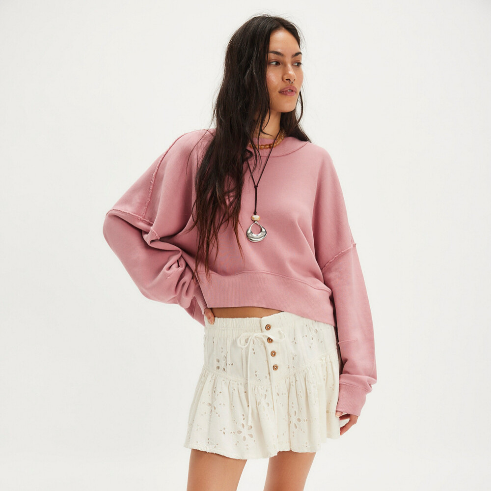 Women's Solid Color Long Sleeve Pullover Sweatshirt Casual Loose Outerwear For Autumn/Winter American Style Short/Long_voghion.com