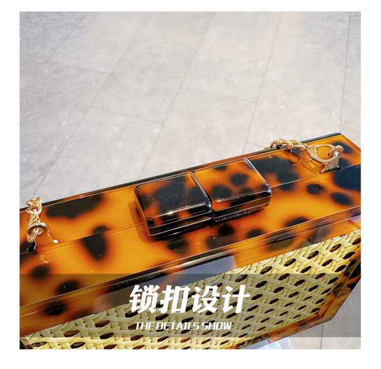 New fashionable green wicker acrylic bag for cross-border foreign trade women, evening bag, single-shoulder crossbody banquet clutch undefined