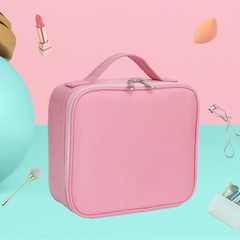 High-quality makeup bag with large capacity, portable travel bag, waterproof, small size, mini pink Oxford cloth, Korean-style follow-up makeup bag