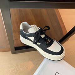 葡萄媽studiolee拼色圓頭運動鞋透氣老爹鞋系帶厚底板鞋女春秋ins