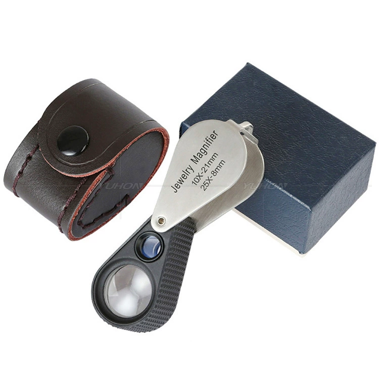 HD мощное портативное увеличительное стекло 10 раз 25 раз мини антикварные Антикварные антикварные украшения с бриллиантами идентификация специальное увеличительное стекло