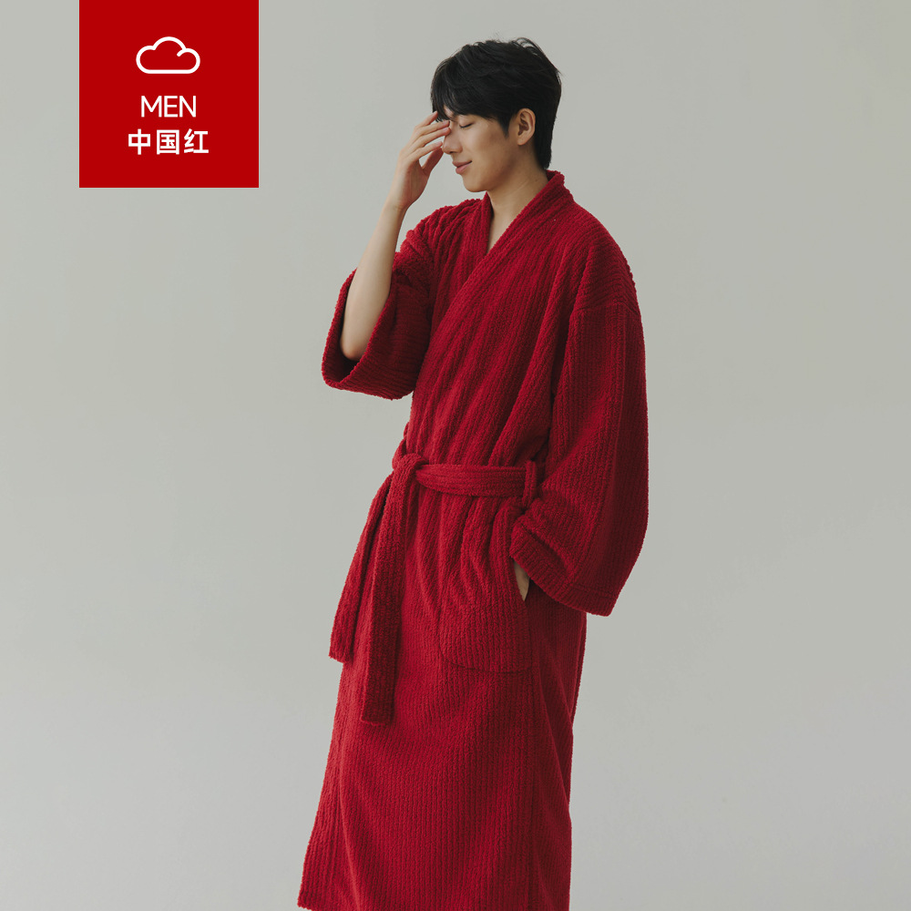 Man in red nightgown