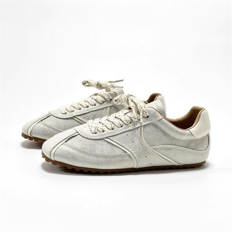 Hong Kong-style Genuine Leather Vintage Forrest Gump Shoes Women's Spring Soft-soled Lightweight Non-slip Casual Sports Running Shoes Feet Shoes