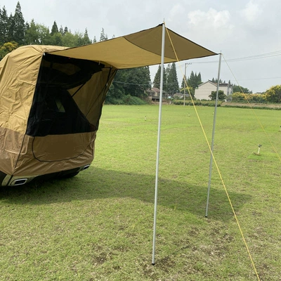 Sunshade Rainproof Trunk Car – Avtomobil dam çadırları - brown-iron-pipe-car-travel-tent-double