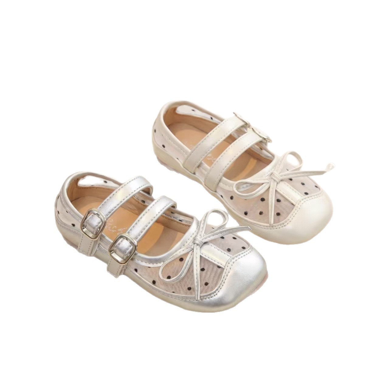 Zapatos de malla de onda de chicas 2026 verano nuevos zapatos infantiles de moda universal princesa zapatos de cuero simple image 6