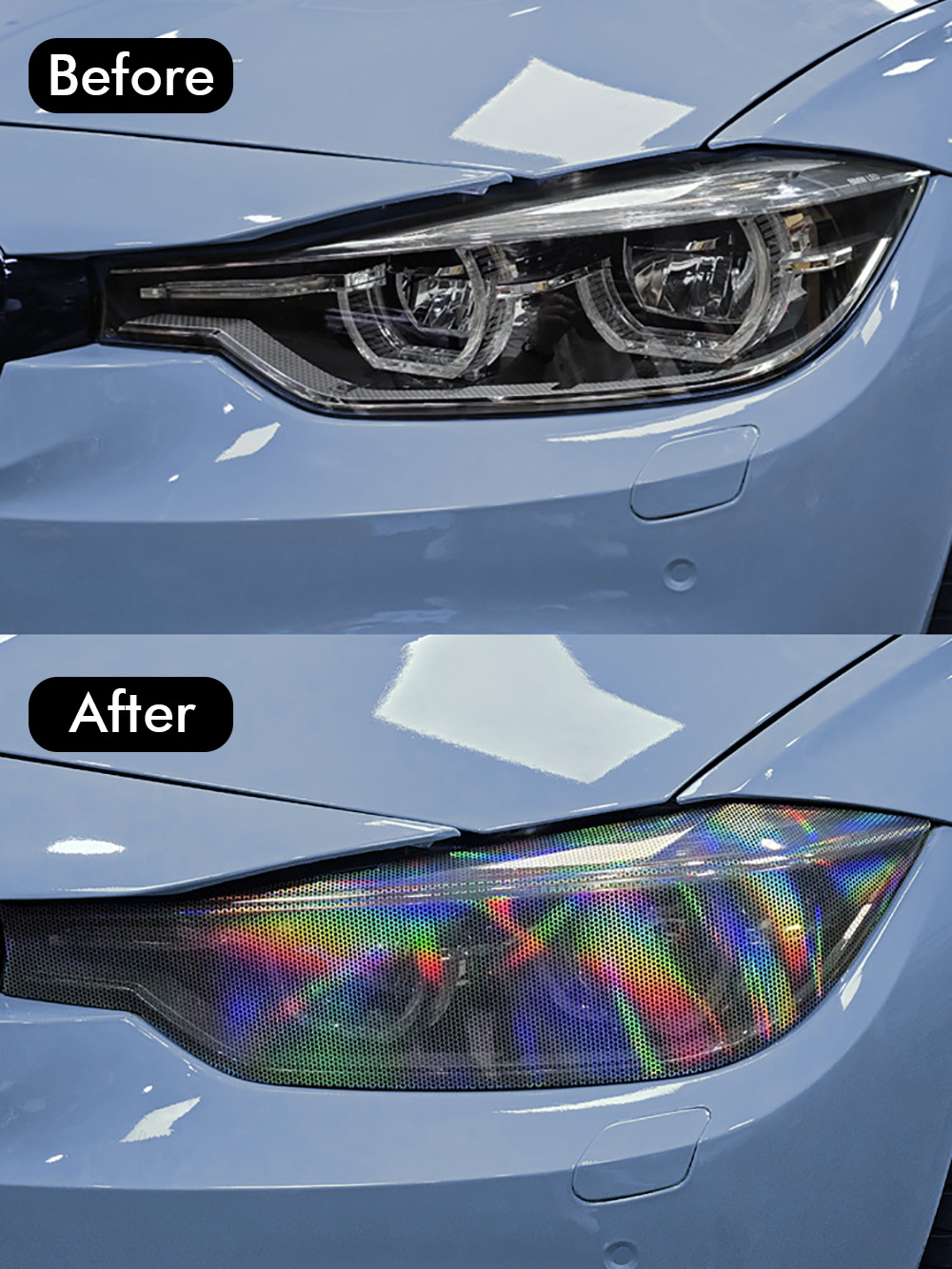 Car Headlight Sticker, Laser Honeycomb Headlight, Tail Light Decorative Film, Fog Light Color Changing Film