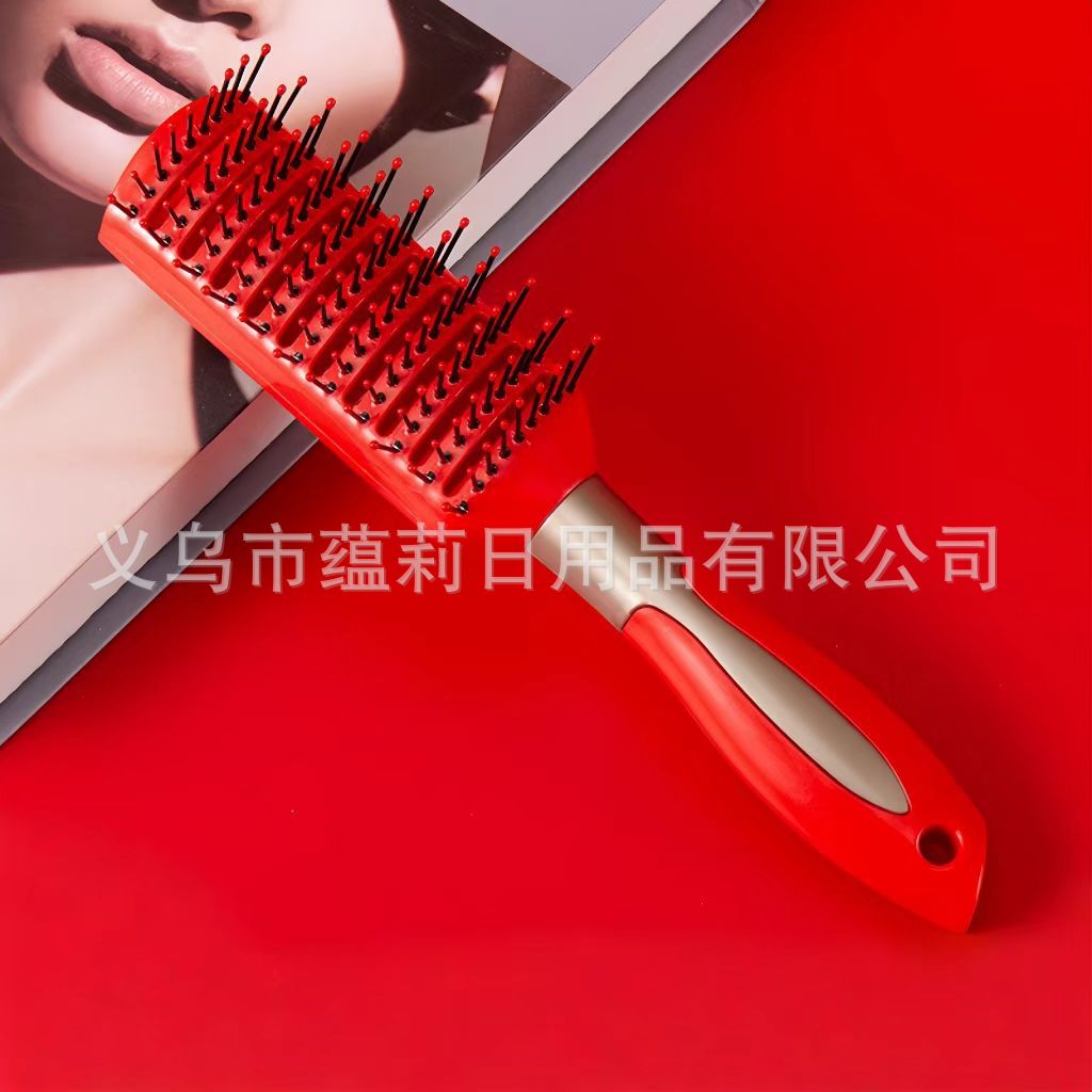 Venta caliente peine de airbag peine de cojín de aire para mujer peine de masaje rizado peine de bolsa de aire de cabello largo peine de costilla de cuero para el hogar peine de costilla forma de hebilla interior