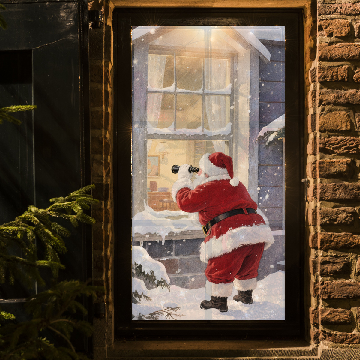 Santa Claus Window Wall Sticker For Home And Store Decoration_voghion.com