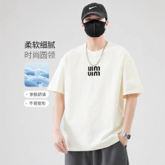 氷糸液体アンモニア綿半袖メンズ2025新作夏服ゆるい潮牌トレンドins速乾半袖tシャツ