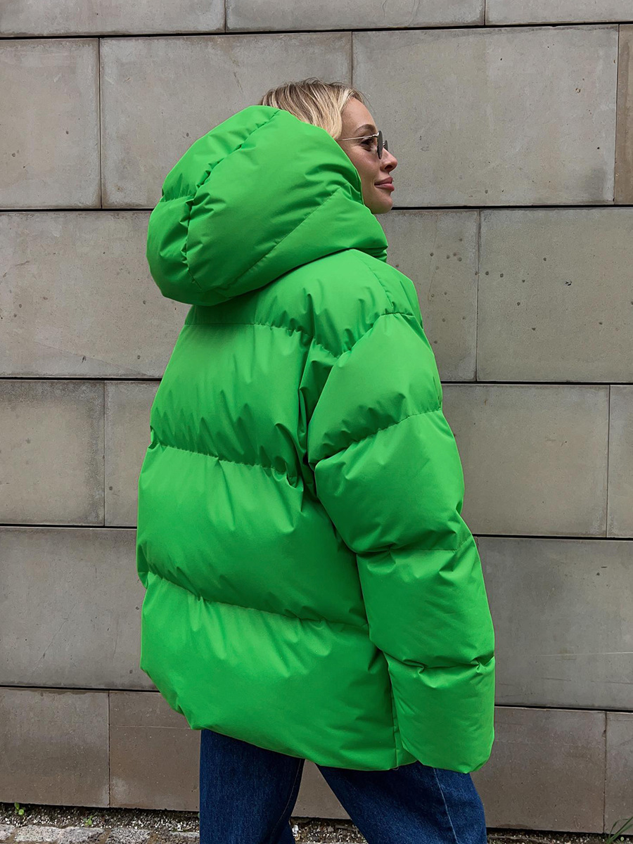 Women's Puffer Jacket Cotton Loose Warm Solid Colour Winter Coat_voghion.com