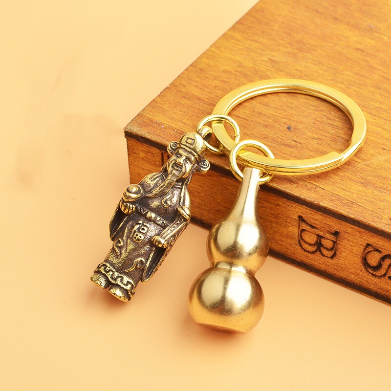 ひょうたんキーホルダーメーカー直販五帝マネーキーホルダーアクセサリー模造銅合金ペンダントカーバッグアクセサリー|undefined