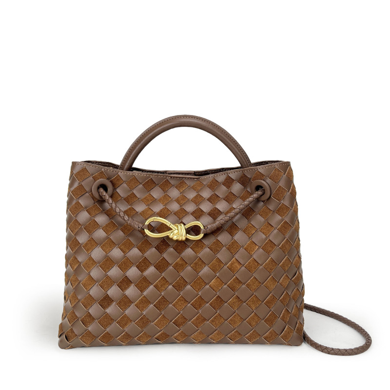 New Style Cowhide French Woven Handbag and Crossbody Bag for Women, Casual Suede Bow Buckle, Autumn and Winter Daily Wear New Style Cowhide French Woven Handbag and Crossbody Bag for Women, Casual Suede Bow Buckle, Autumn and Winter Daily Wear