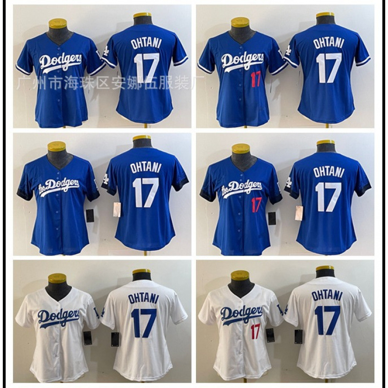 2025 Dodgers Women's Baseball Jersey No. 17 Ohtani Embroidered Jersey Japan Team Shohei Ohtani Fan Version