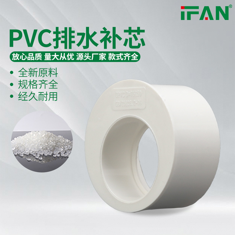 PVC排水偏心节 内塞变径接头大小头管件下水管配件异径变径圈补芯