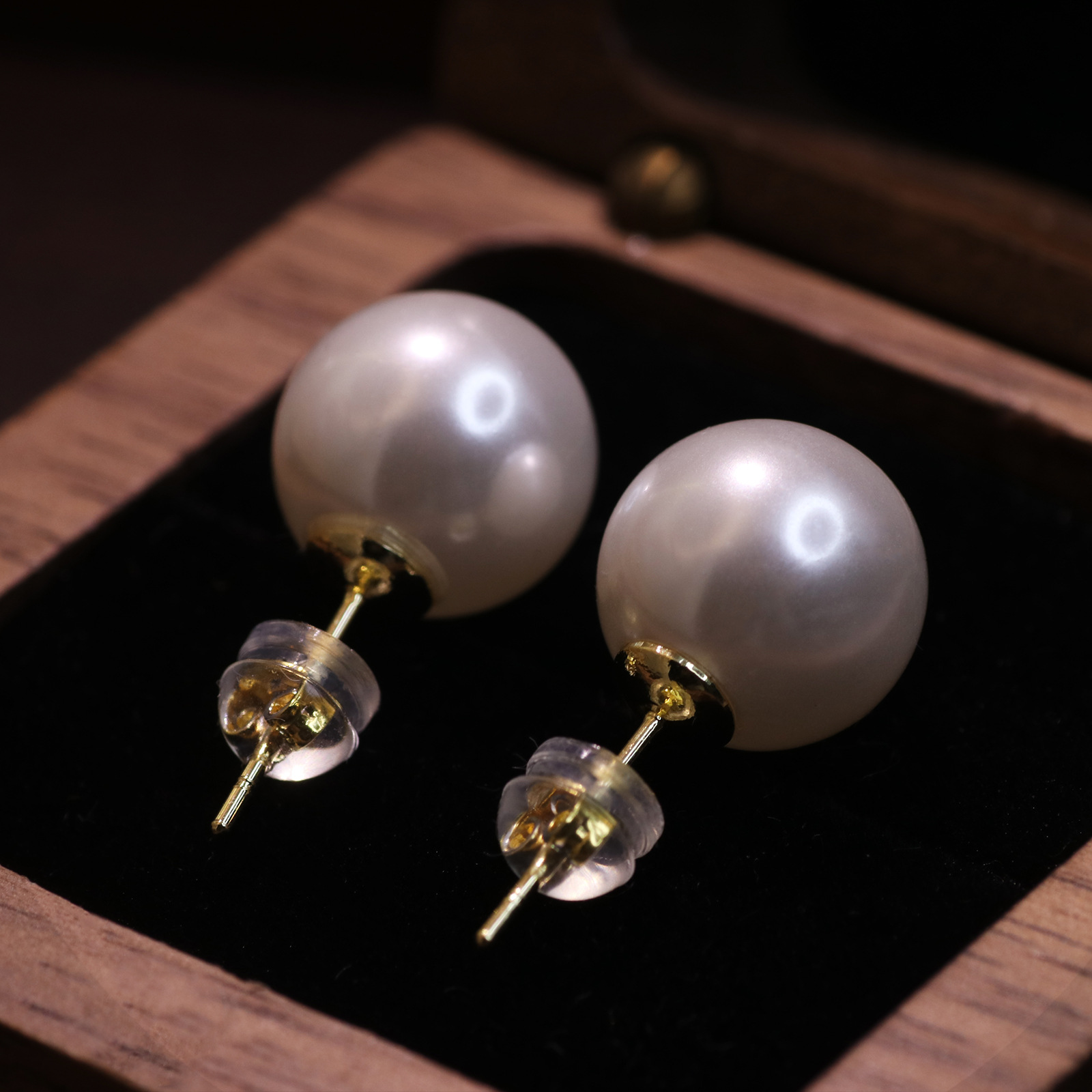 All Seasons Season Women's Gender 1 Pair Cute Solid Color Inlay Copper Pearl Ear Studs