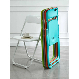 Folding Chair Home Simple Modern Plastic Photo Chair Dormitory Office Conference Training Outdoor Back Chair Stool