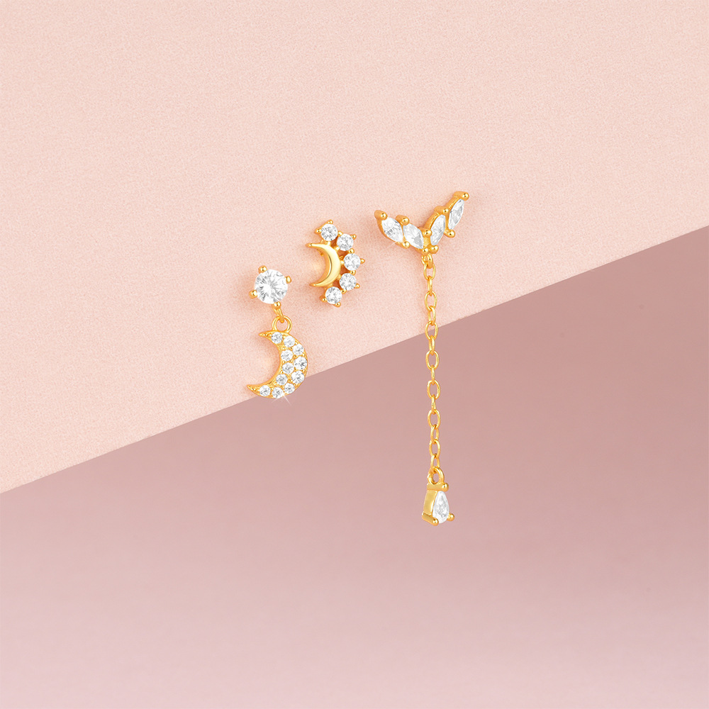 1 Paire Boucles D'Oreilles Cartilage Style Simple Brillant Géométrique Forme De Cœur Argent Sterling Placage Incruster Zircon Boucles D'Oreilles Cartilage display picture 32