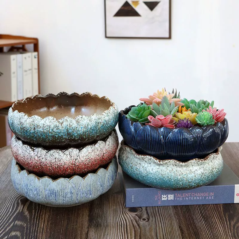 Большой диаметр, керамический горшок для суккулентов, специальная цена, персонализированный каменный горшок для суккулентов, большой и маленький цветочный горшок, дропшиппинг