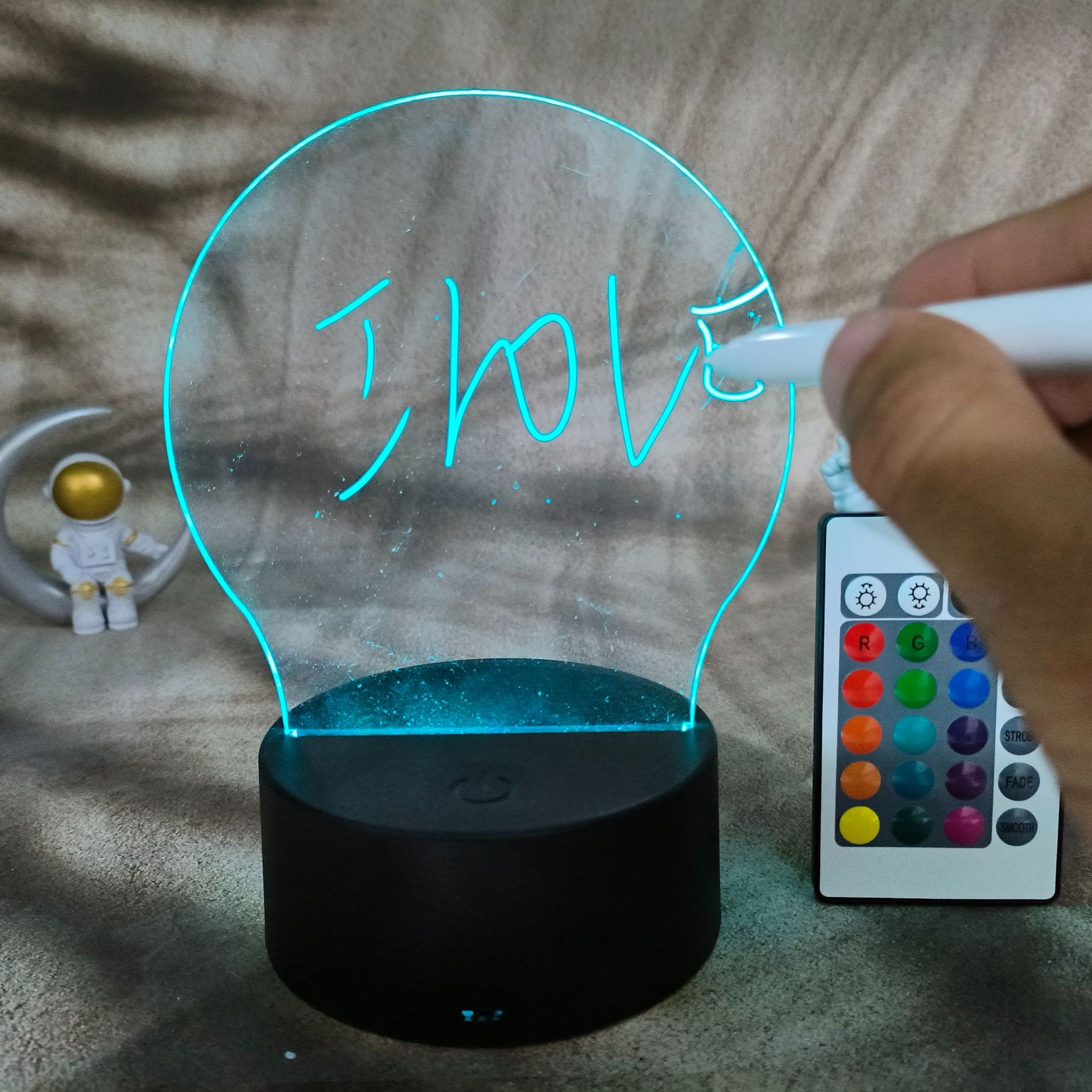 Tablero de escritura a mano de bricolaje de celebridades de Internet al por mayor de fábrica, luz nocturna en 3D, tablero de mensajes luminoso de escritura borrable de acrílico