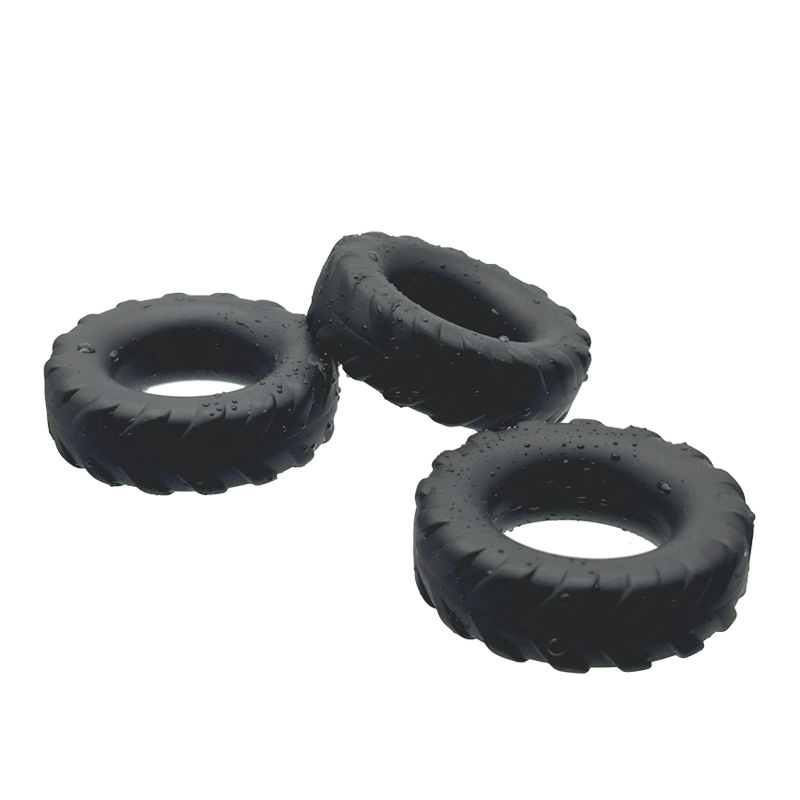 Men’s Liquid Silicone Bead Lock Delay Ring, Manual Control, Black — detail image 4