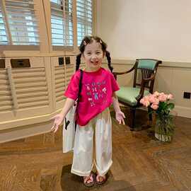 童装女童短袖t恤夏装2026新款儿童夏款中大童女孩百搭上衣夏季潮t